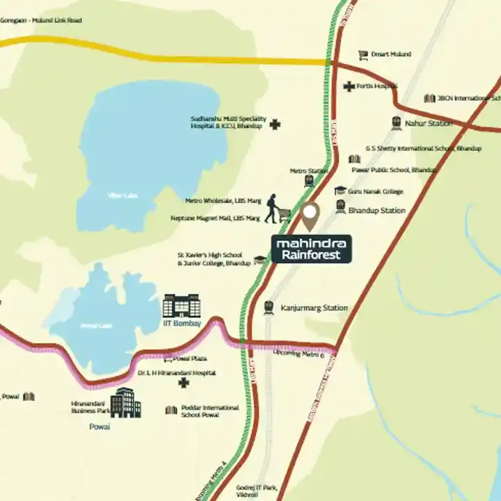 Mahindra Rainforest location map, Kanjurmarg